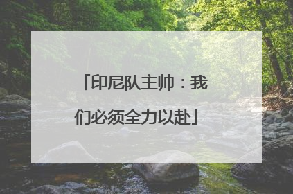印尼队主帅：我们必须全力以赴